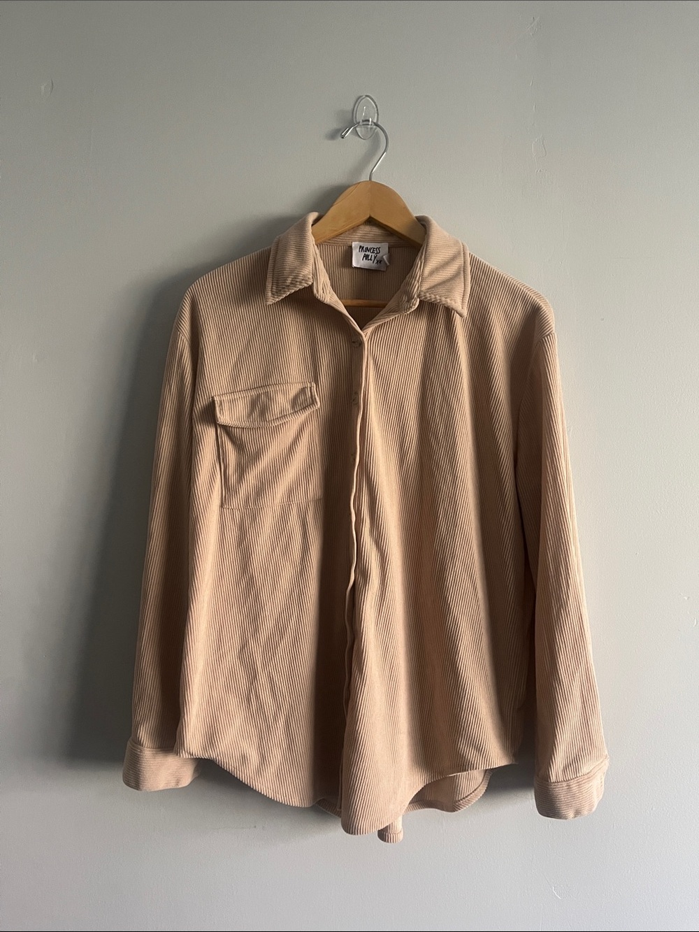 Princess Polly Tan Corduroy Button Down Shirt